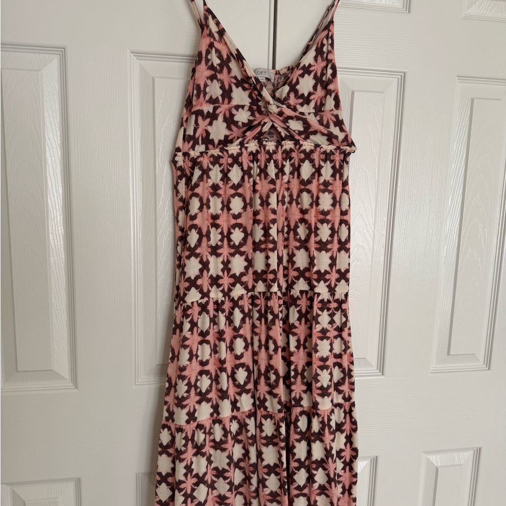 Floral Pink and Brown Women's Dress